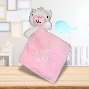 Forever Baby My First Teddy Pink Lovey Security Blanket Soother